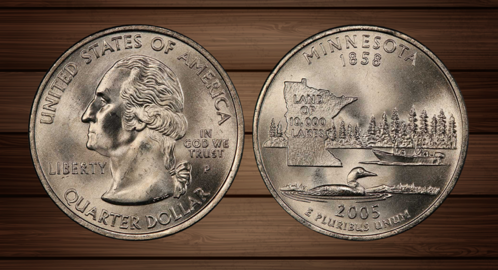 8. The 2005-P Minnesota Double Die Extra Tree Quarter