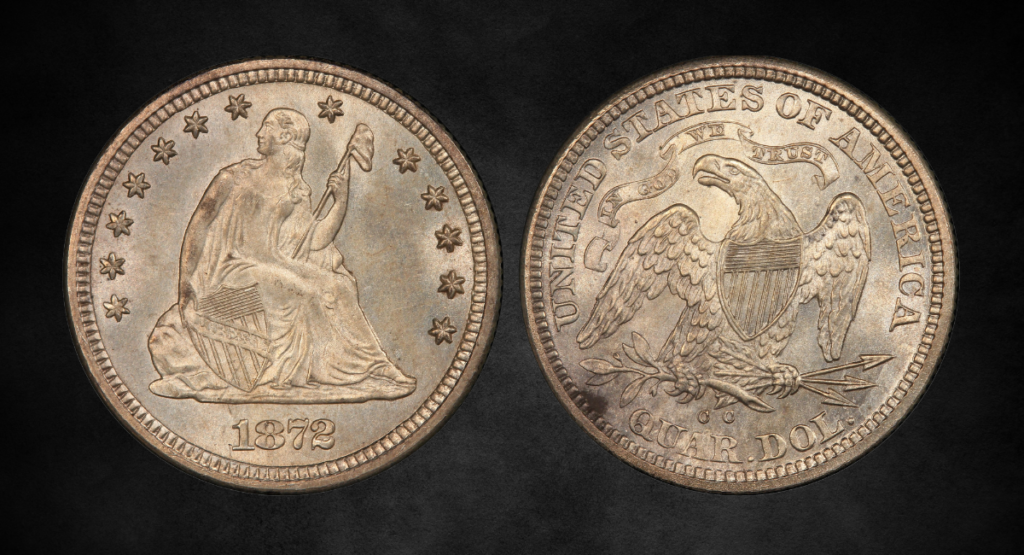 4. The 1872-CC Liberty Seated Quarter