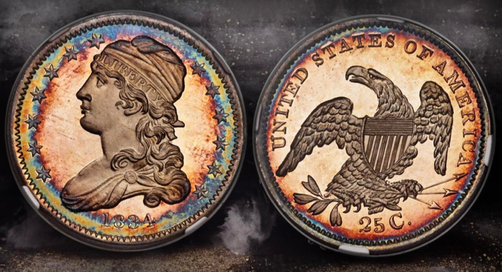 1834 Capped Bust Quarter production and design
