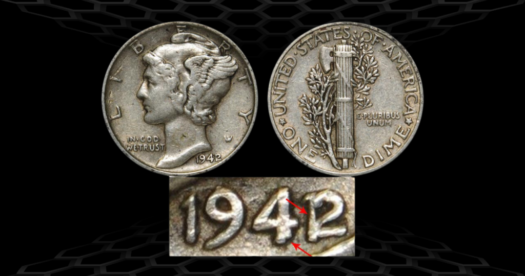 1942/1 Die Error Mercury Dimes
