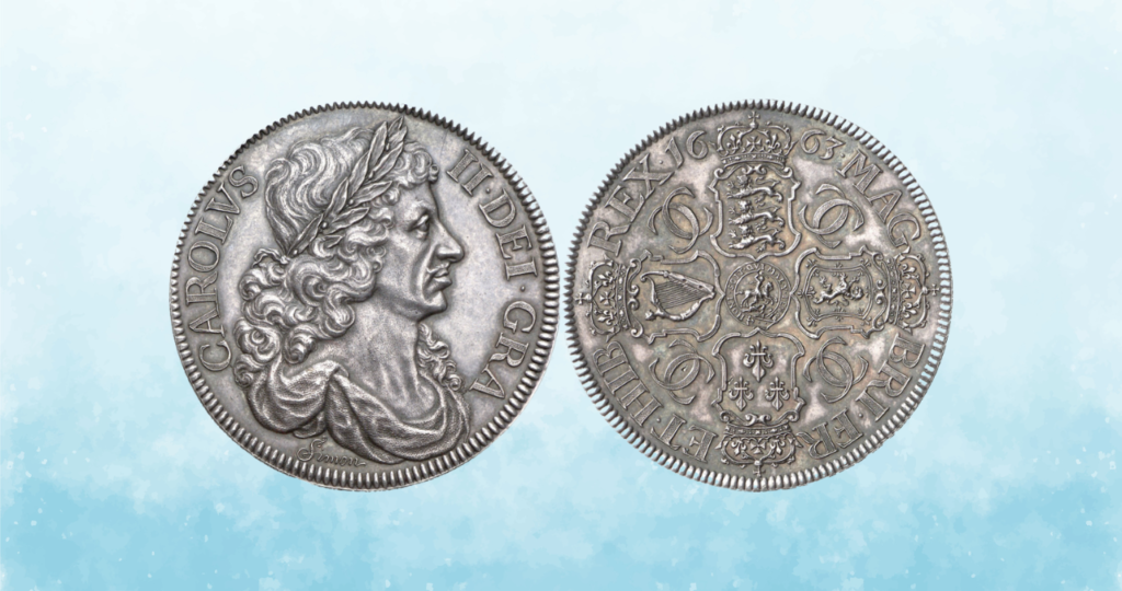 1663 British Charles II Silver Pattern ‘Petition’ Crown: