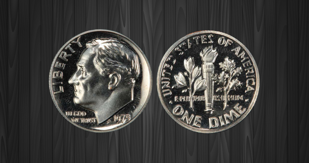 1975 ‘No-S’ Proof Roosevelt Dime