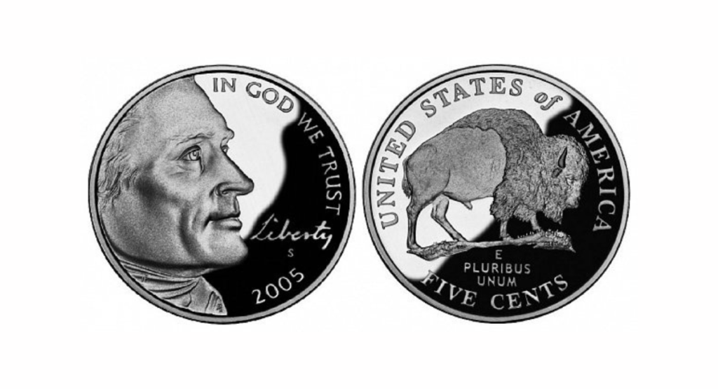 2005-D 5C Speared Bison Jefferson Nickel