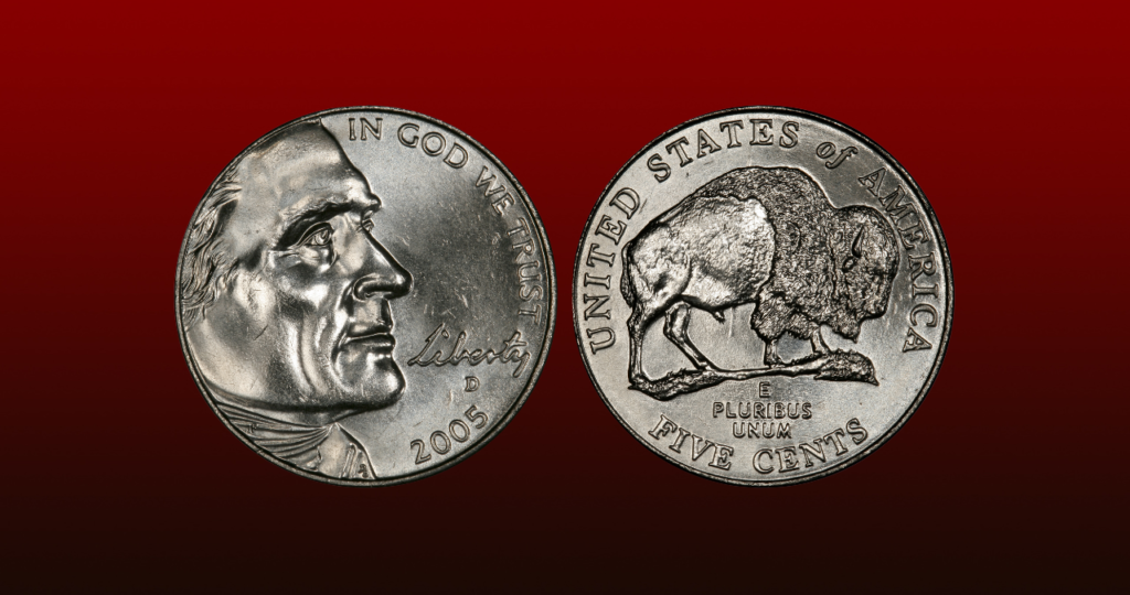 2005-D 5C Speared Bison Jefferson Nickel