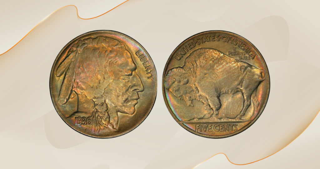 1936-D Buffalo Nickel, 3 1/2 Legs, MS 63