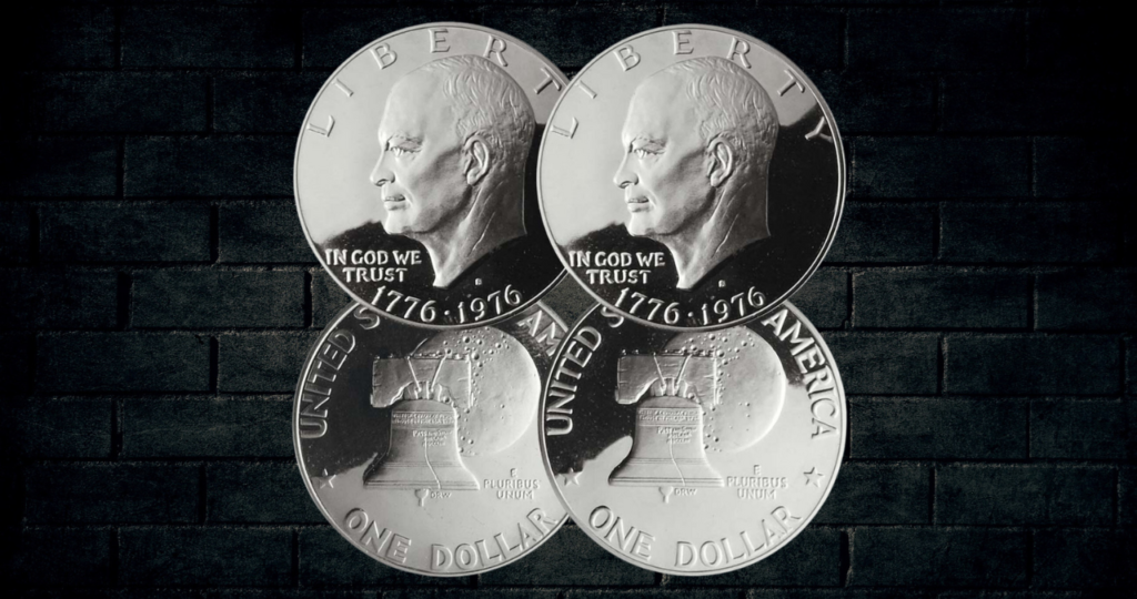 1976-S Type 1 and Type 2 Silver Proof Quarters