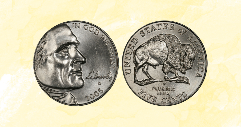 2005 Speared Bison Jefferson Nickel