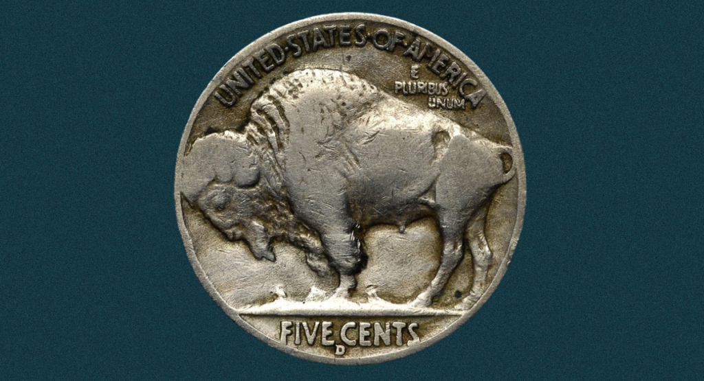 3. The 1937-D Buffalo Nickel (Three Legged Buffalo)